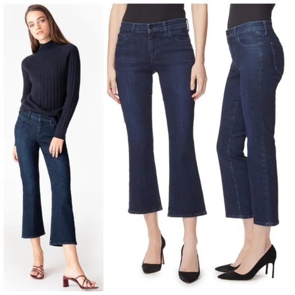J Brand Denim - NWT! J Brand Selena Mid Rise Boot Crop, Dark Wash  Indigo Blue Jeans, Women's 26
